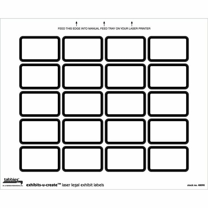 Image of Tabbies® Custom Labels, 1-5/8"x1", 240/ Sheet, 240/PK, White