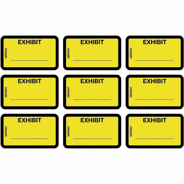 Image of Tabbies® Legal Exhibit Labels, "Exhibit",1-5/8"x1",252/PK,Yellow