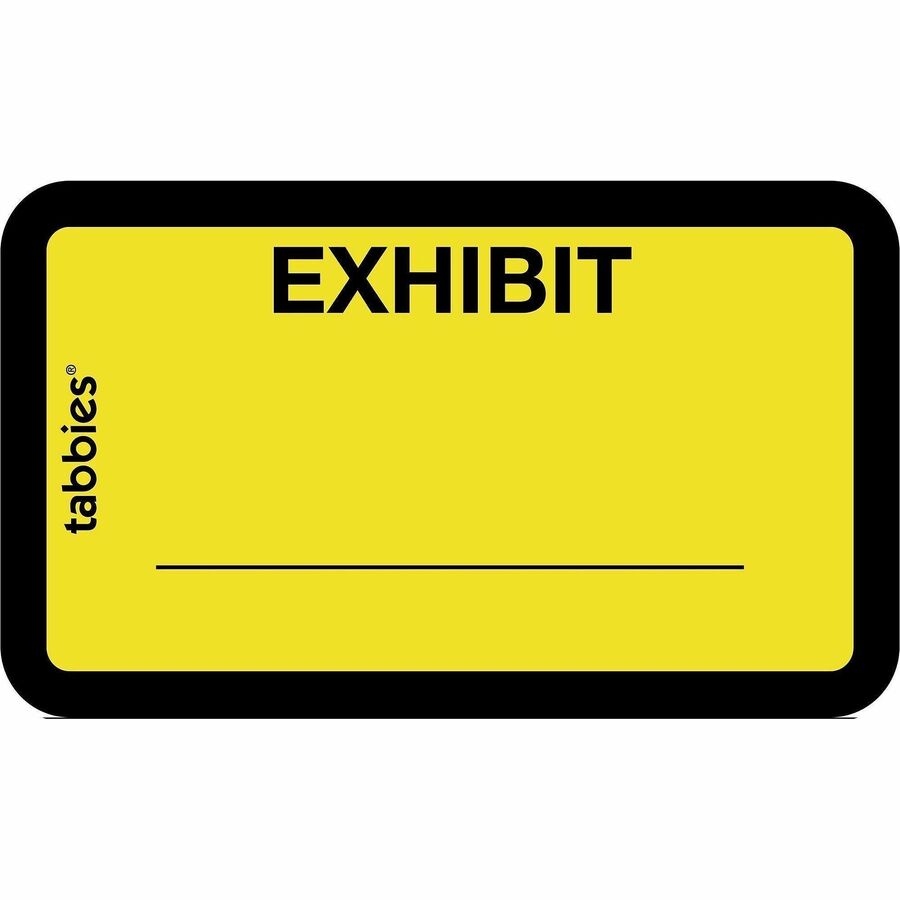 Image of Tabbies® Legal Exhibit Labels, "Exhibit",1-5/8"x1",252/PK,Yellow