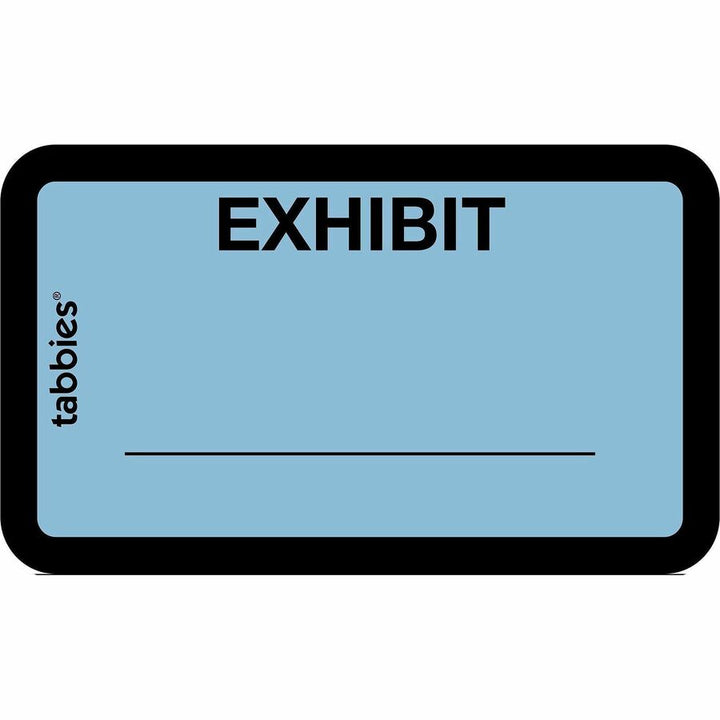 Image of Tabbies® Legal Exhibit Labels, "Exhibit",1-5/8"x1",252/PK, Blue