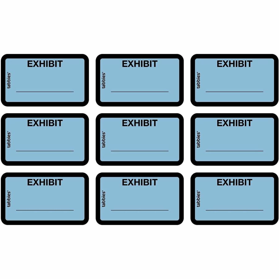 Image of Tabbies® Legal Exhibit Labels, "Exhibit",1-5/8"x1",252/PK, Blue