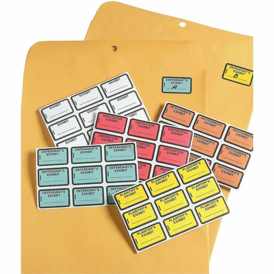 Image of Tabbies® Legal Exhibit Labels, "Exhibit",1-5/8"x1", 252/PK,White