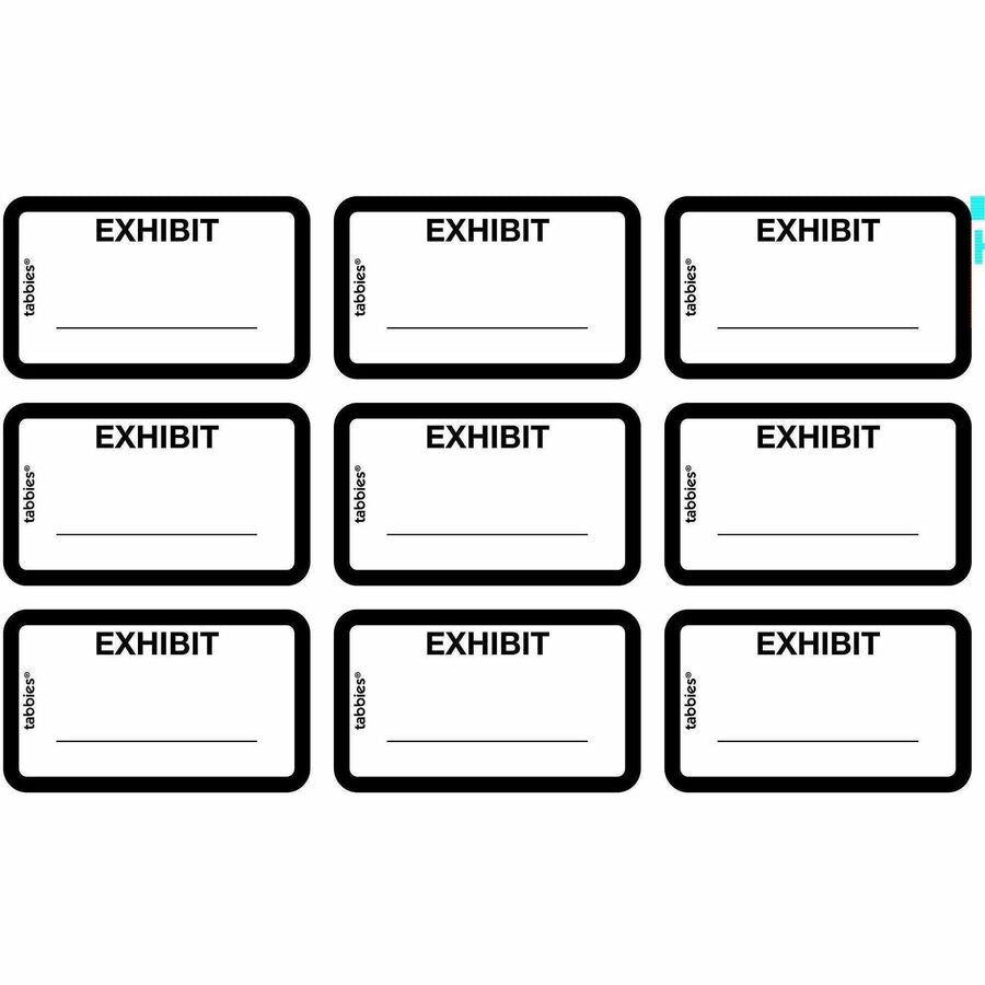 Image of Tabbies® Legal Exhibit Labels, "Exhibit",1-5/8"x1", 252/PK,White