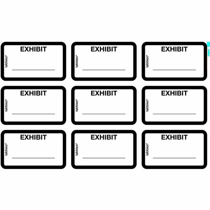 Image of Tabbies® Legal Exhibit Labels, "Exhibit",1-5/8"x1", 252/PK,White