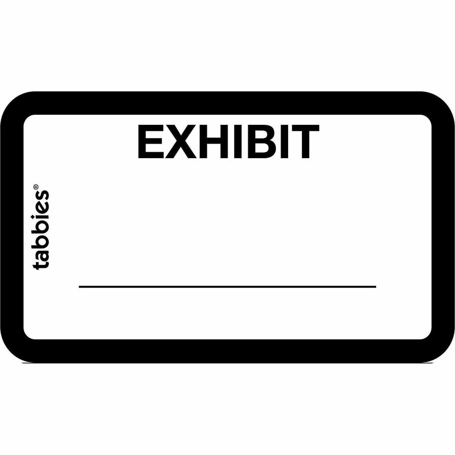 Image of Tabbies® Legal Exhibit Labels, "Exhibit",1-5/8"x1", 252/PK,White
