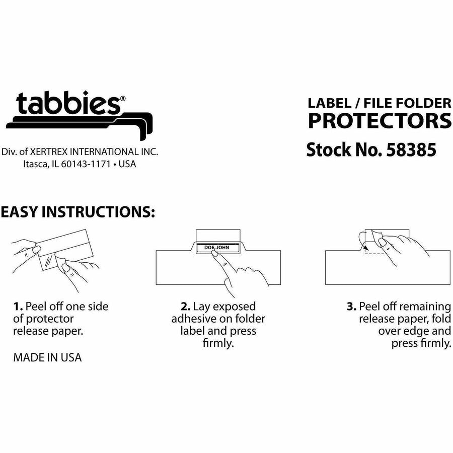 Image of Tabbies® Self Adhesive Label/File Protectors,3-1/2"x2",100/PK,CL