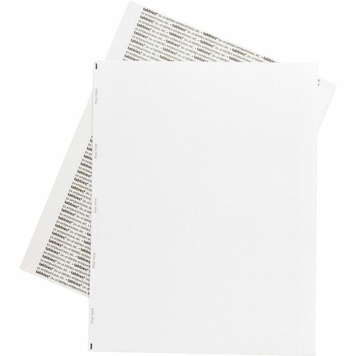 Image of Tabbies® Transcription Labels,Unruled,1/Sht,8-1/2"x11",100/BX,White