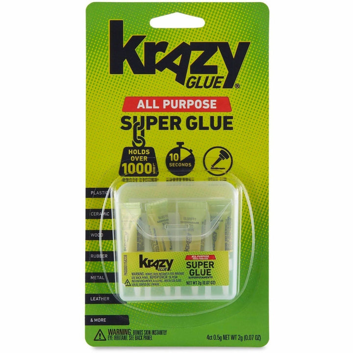 Image of Krazy Glue KG58248SN Single-Use Tubes, White, 4 / Pack