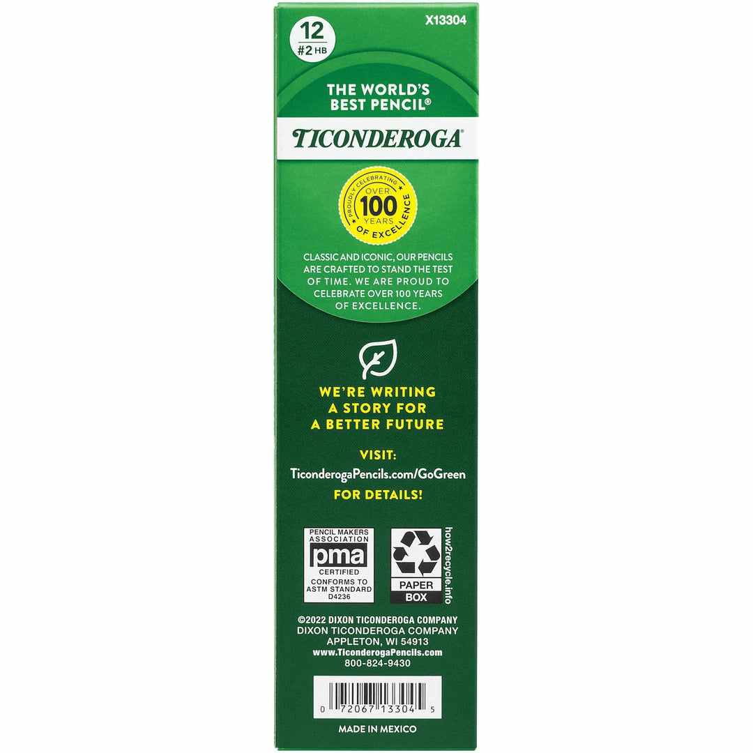 Image of Ticonderoga 13304 Laddie No. 2 Pencils with Erasers, #2, Yellow Barrel, 1 Dozen
