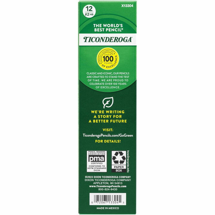 Image of Ticonderoga 13304 Laddie No. 2 Pencils with Erasers, #2, Yellow Barrel, 1 Dozen