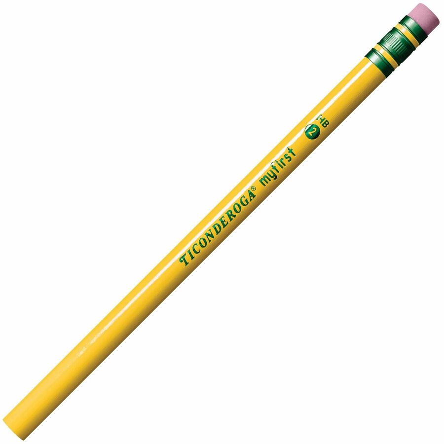 Image of Ticonderoga My First 13308 Beginner No. 2 Pencils with Erasers, #2, Yellow Barrel, 1 Dozen