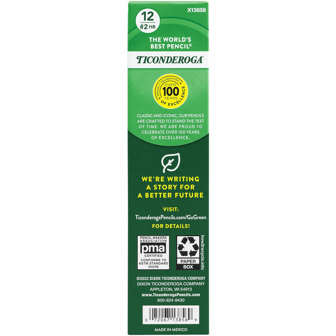 Image of Ticonderoga® Tri-Write Triangular Pencil, Hb (#2), Black Lead, Yellow Barrel, Dozen