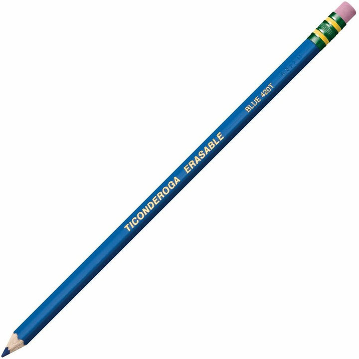 Image of Ticonderoga 14209 Pre-Sharpened Erasable Checking Pencils, Blue Lead, HB, 12 / Dozen