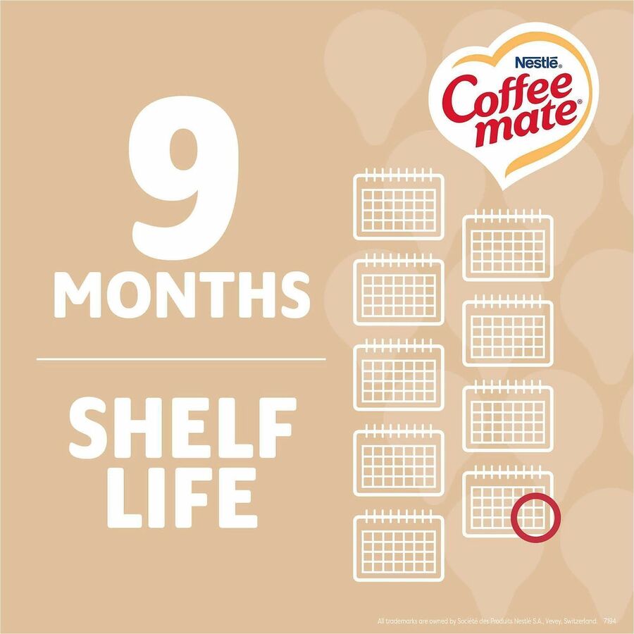 Image of Coffee mate 35110 Original Nondairy Liquid Creamer Singles, Original Flavor, 0.38 fl oz (11 mL), 50 Serving, 50 / Box