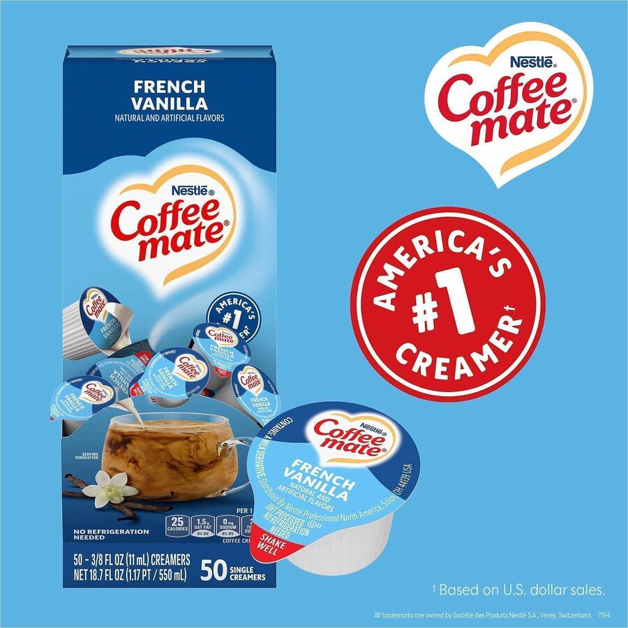 Image of Coffee mate 35170 French Vanilla Nondairy Liquid Creamer Singles