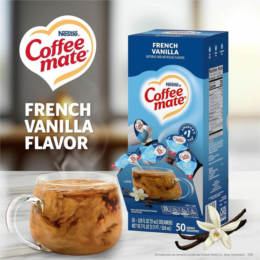 Image of Coffee mate 35170 French Vanilla Nondairy Liquid Creamer Singles