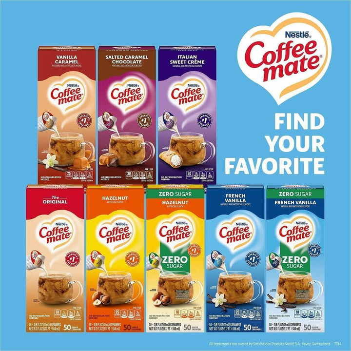 Image of Coffee mate 35170 French Vanilla Nondairy Liquid Creamer Singles