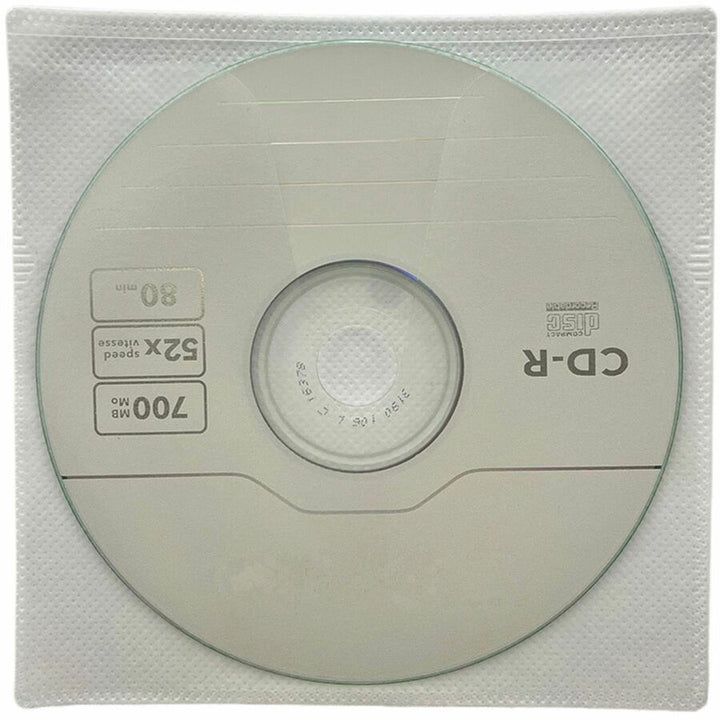 Image of Compucessory 26555 Self-Adhesive Poly CD/DVD Holders, 1 x CD/DVD Capacity, White, Polypropylene, 50 / Pack