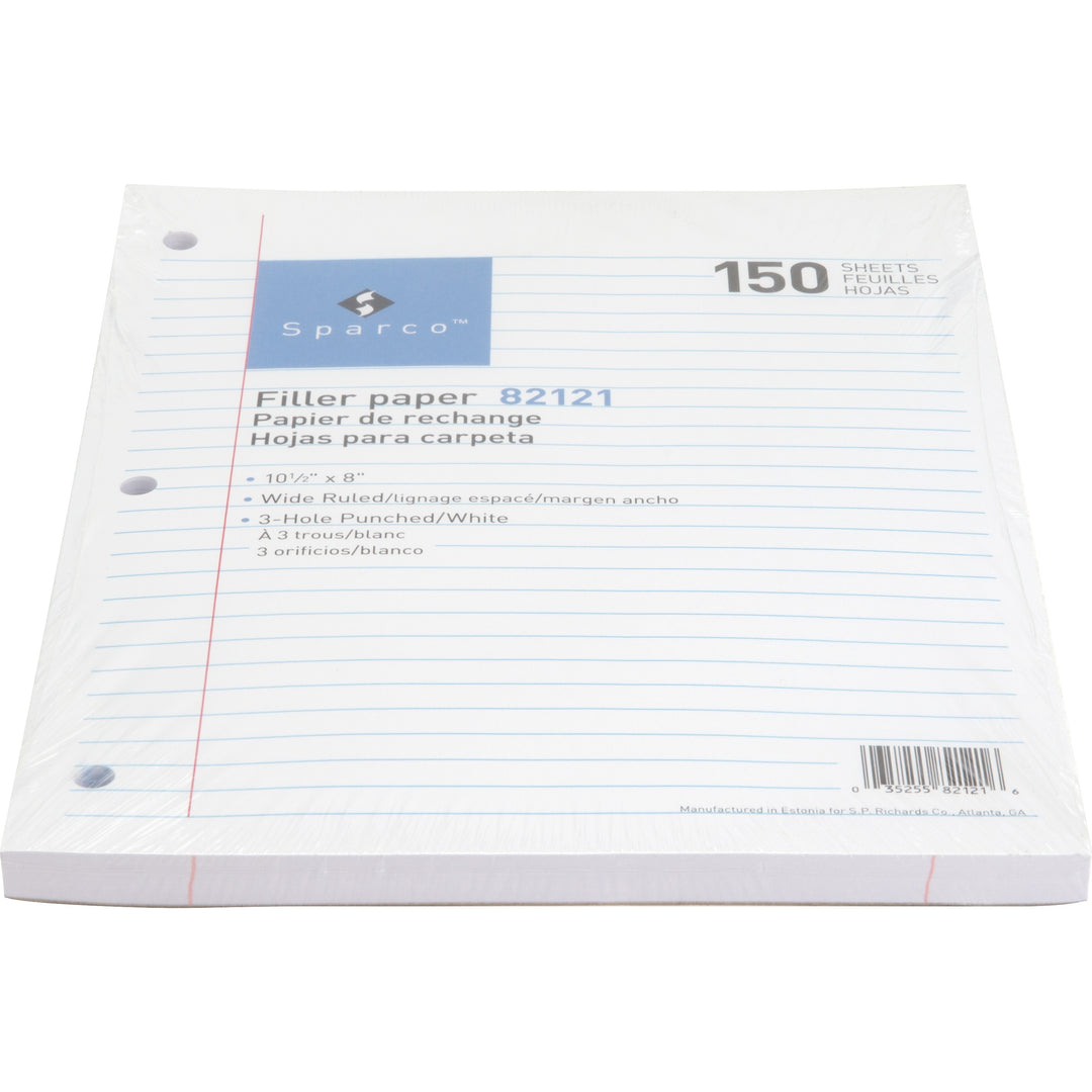 Image of Sparco Filler Paper, Wide-Ruled, 16lb., 10-1/2"x8", 150/PK, WE