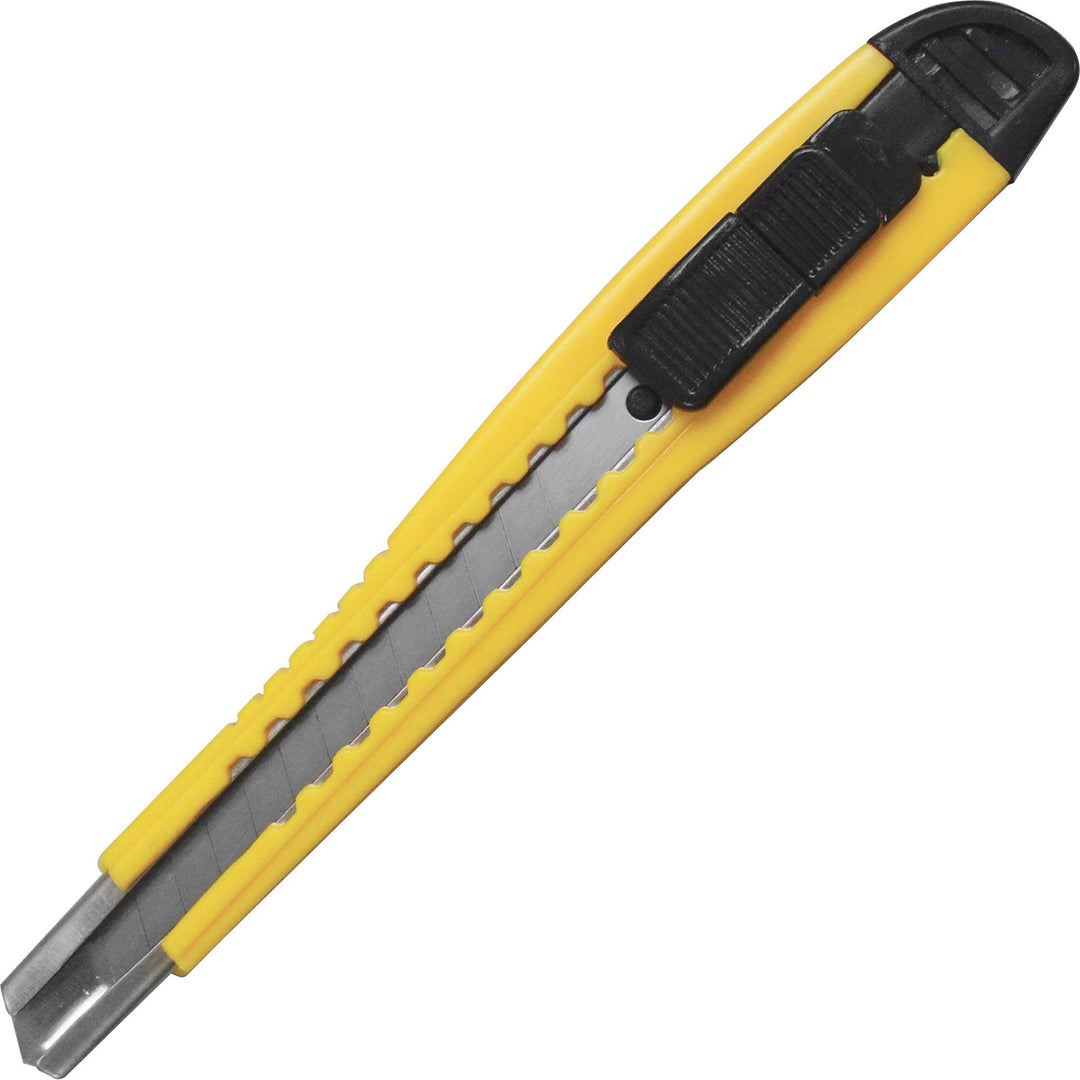Image of Sparco 01470 Fast-Point Snap-Off Blade Knife, 5.75" Blade Length, Pocket Clip, Locking Blade, Yellow, 1 Each