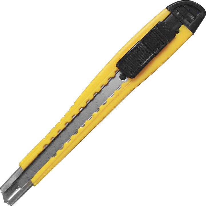 Image of Sparco 01470 Fast-Point Snap-Off Blade Knife, 5.75" Blade Length, Pocket Clip, Locking Blade, Yellow, 1 Each