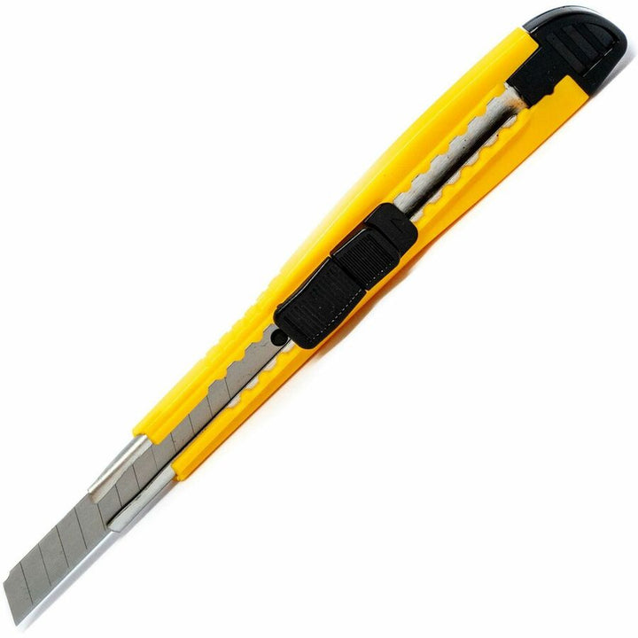 Image of Sparco 01470 Fast-Point Snap-Off Blade Knife, 5.75" Blade Length, Pocket Clip, Locking Blade, Yellow, 1 Each