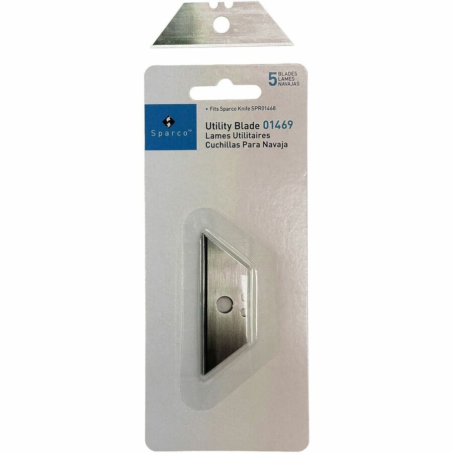 Image of Sparco 01469 Retractable Blade Refill, 2.25" L x 0.75" Thickness, Straight Style, Steel, Silver, 1 Pack