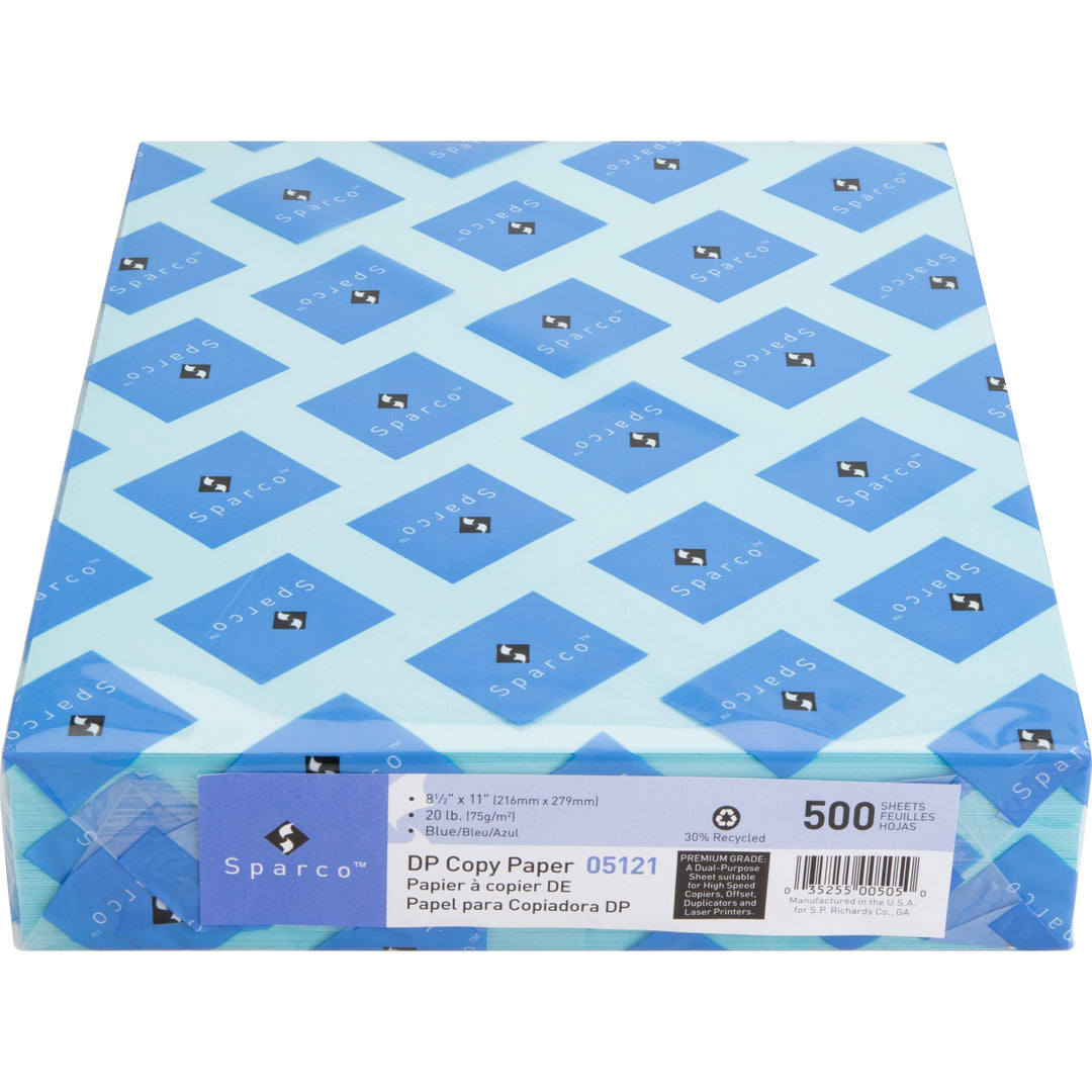 Image of Sparco Premium Copy Paper, 20Lb, 8-1/2"x11", 500/RM, Blue