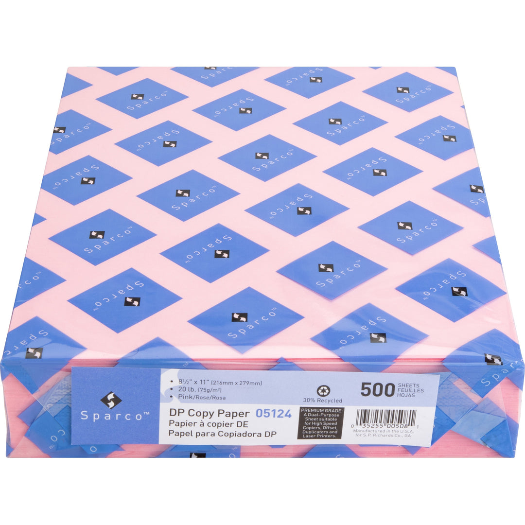 Image of Sparco Premium Copy Paper, 20Lb, 8-1/2"x11", 500/RM, Pink