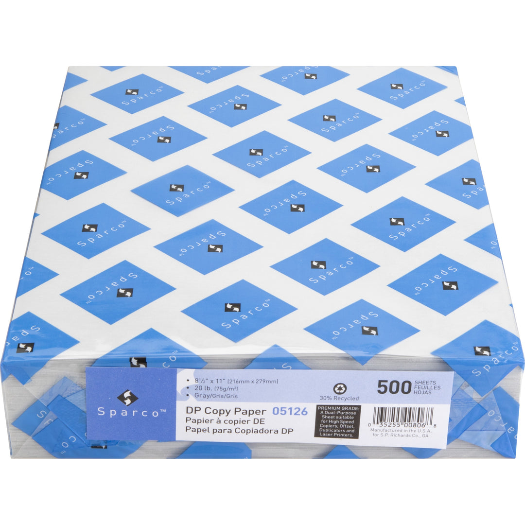 Image of Sparco Premium Copy Paper, 20Lb, 8-1/2"x11", 500/RM, Gray