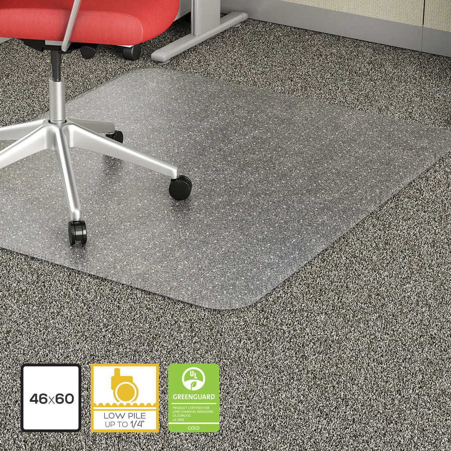 Image of Lorell Economy Chairmat, Rectangular, Low Pile, 46"x60", Clear