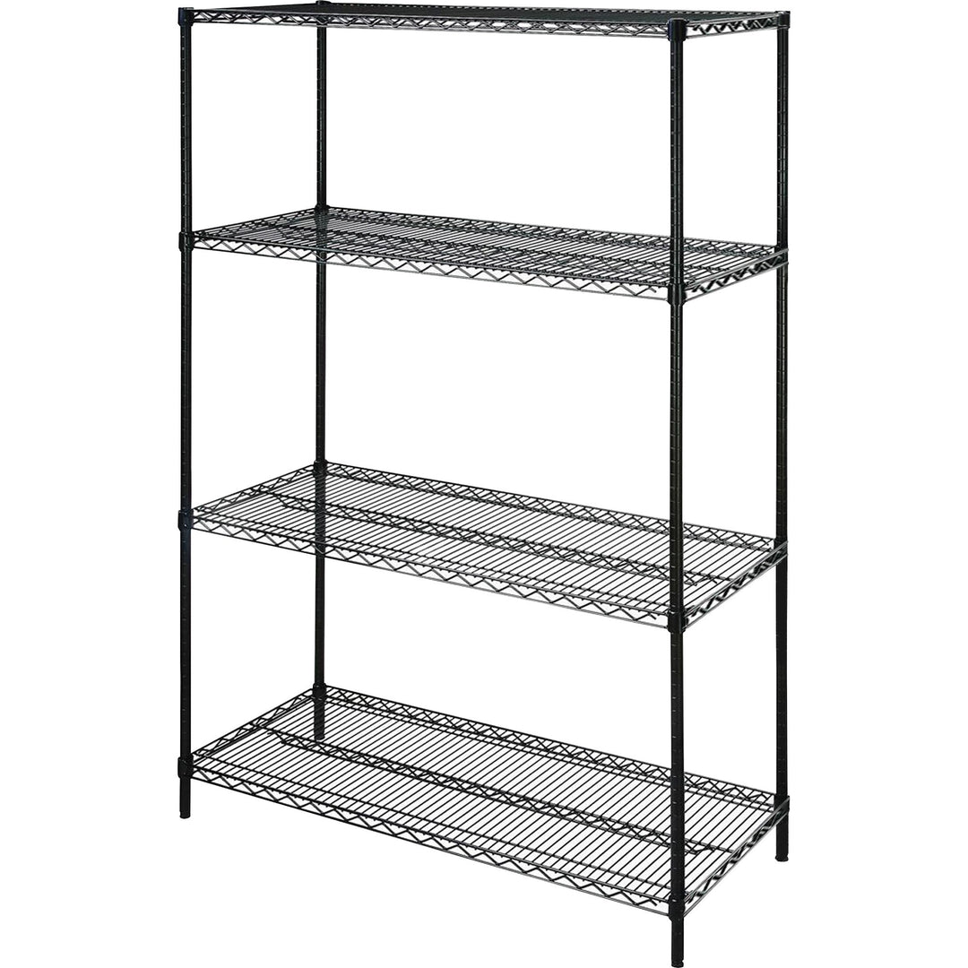 Image of Lorell Shelving,Wire,4 Shelves/4Posts,48"x18"x72",BK