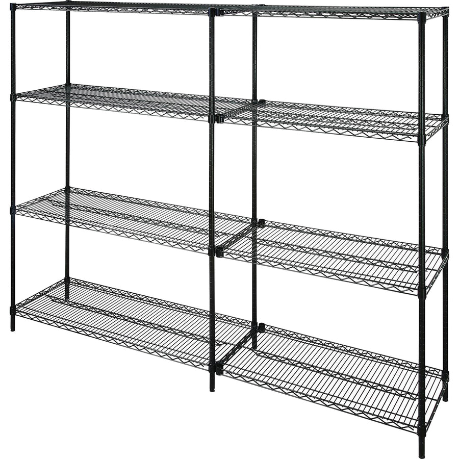 Image of Lorell Shelving,Wire,4 Shelves/4Posts,48"x18"x72",BK