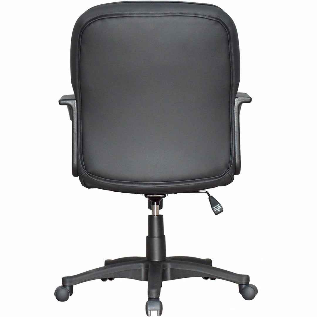 Image of Lorell Managerial Mid-Back Chair,25-3/4"x29"x38-1/2"-42",Black Lthr