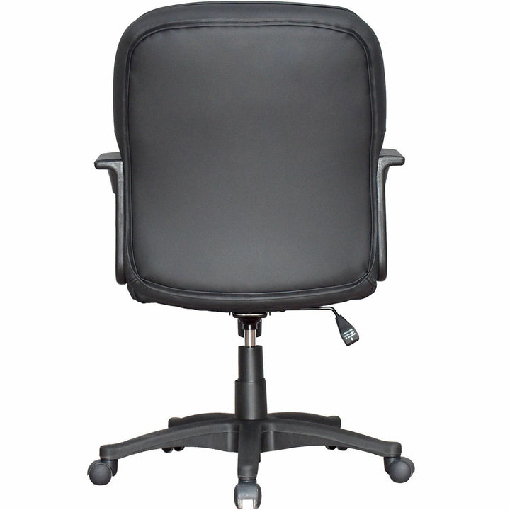 Image of Lorell Managerial Mid-Back Chair,25-3/4"x29"x38-1/2"-42",Black Lthr