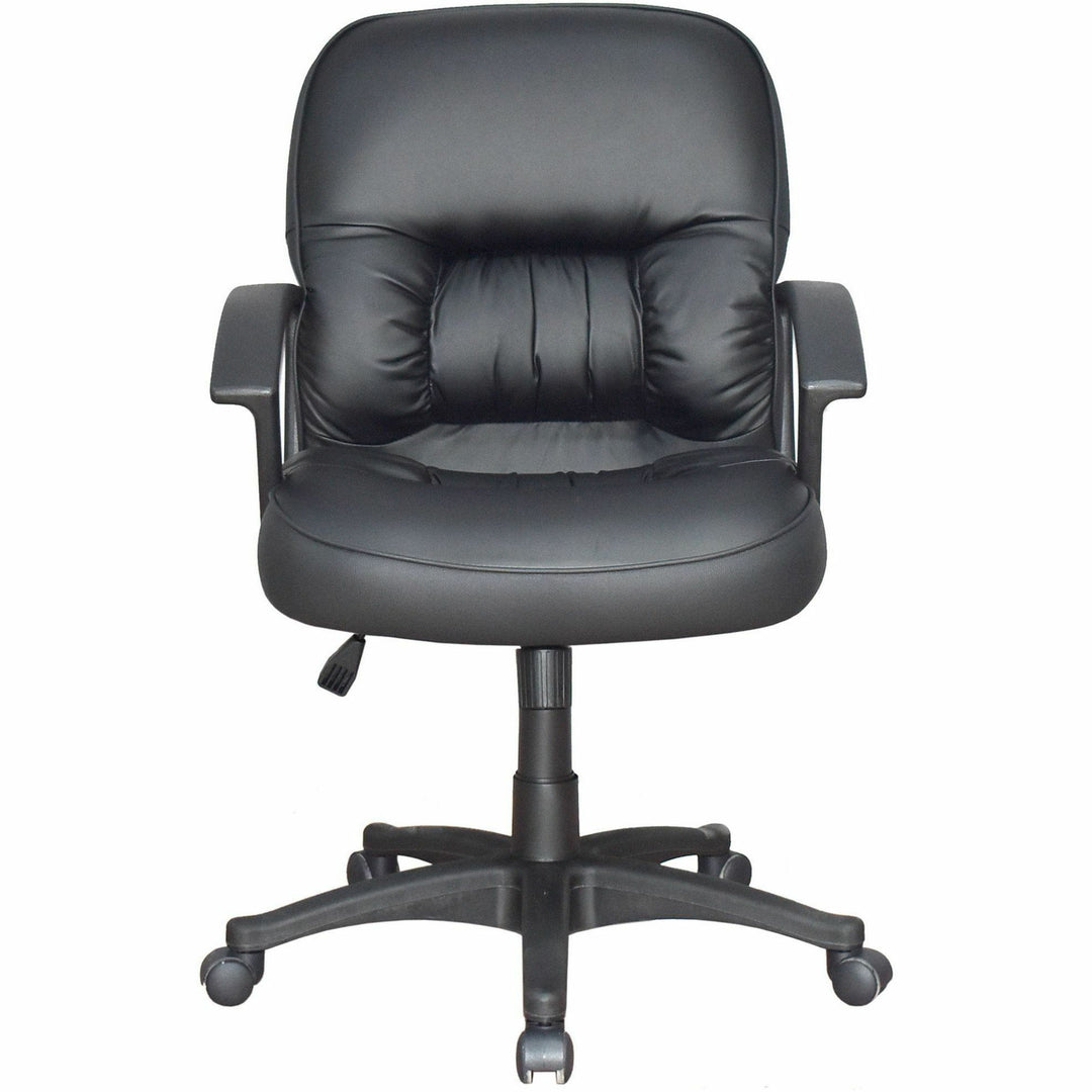 Image of Lorell Managerial Mid-Back Chair,25-3/4"x29"x38-1/2"-42",Black Lthr