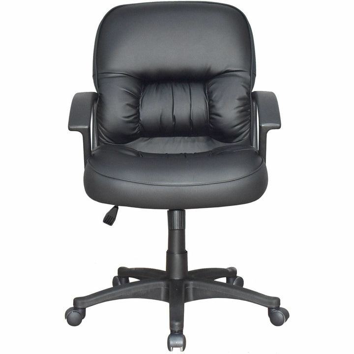 Image of Lorell Managerial Mid-Back Chair,25-3/4"x29"x38-1/2"-42",Black Lthr