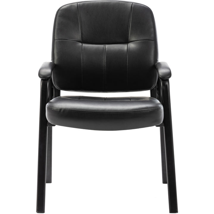 Image of Lorell Guest Chair, 26"x28"x35-1/2", Black Leather