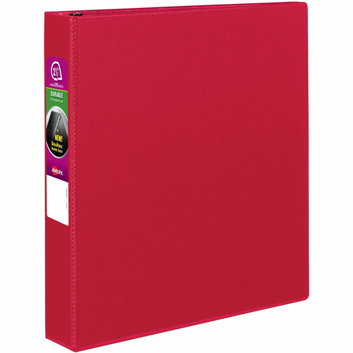 Image of Avery® Durable Non-View Binder With Durahinge And Slant Rings, 3 Rings, 1.5" Capacity, 11 X 8.5, Red