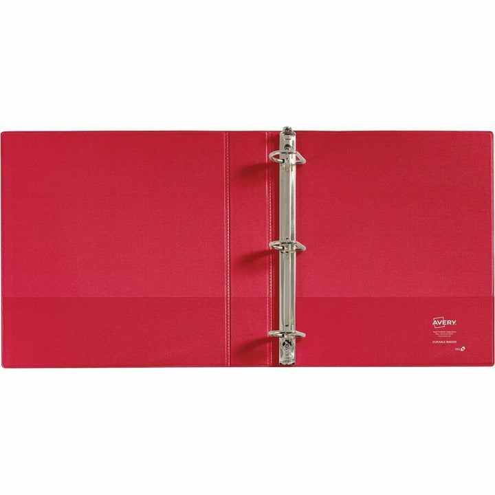 Image of Avery® Durable Non-View Binder With Durahinge And Slant Rings, 3 Rings, 1.5" Capacity, 11 X 8.5, Red