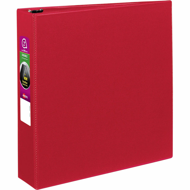 Image of Avery® Durable Non-View Binder With Durahinge And Slant Rings, 3 Rings, 2" Capacity, 11 X 8.5, Red