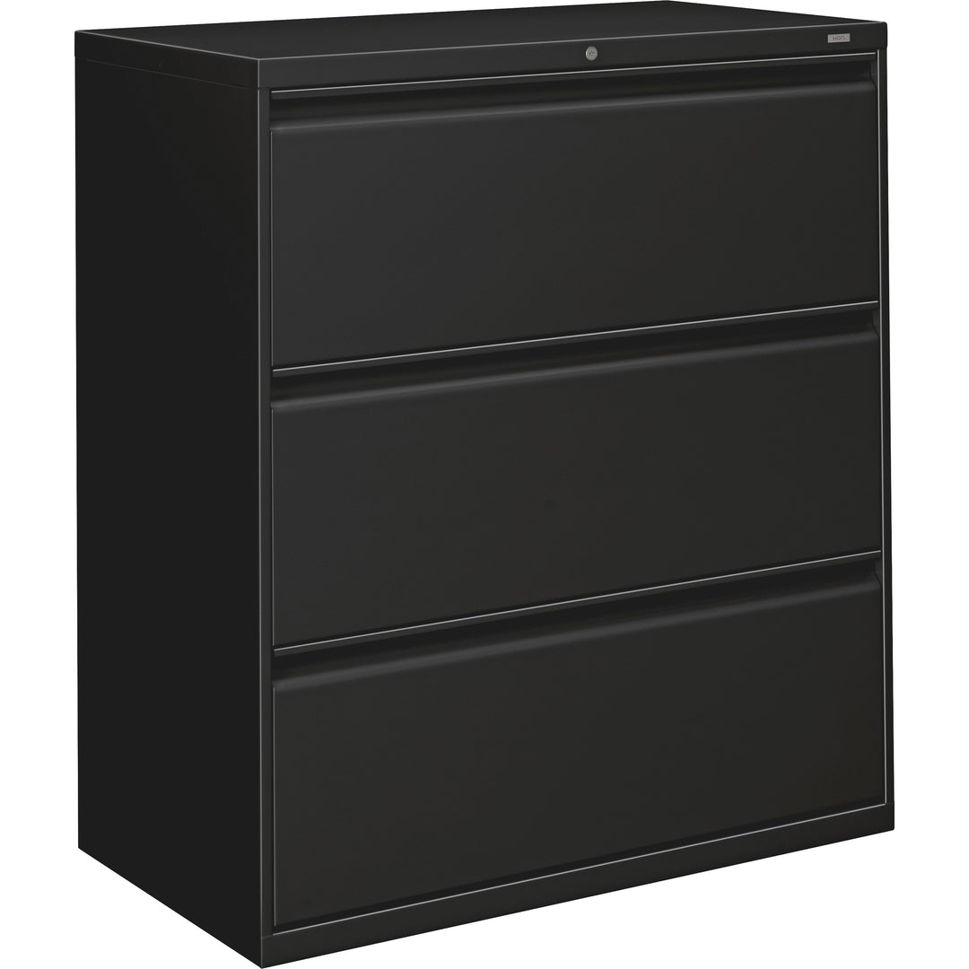 Image of HON® Lateral File, 3-Drawer, w/Lock, 36"x18"x39-1/8", Black