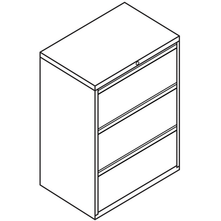 Image of HON® Lateral File, 3-Drawer, w/Lock, 36"x18"x39-1/8", Black