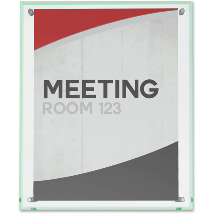 Image of deflecto® Superior Image Beveled Edge Sign Holder, Letter Insert, Clear/green-Tinted Edges
