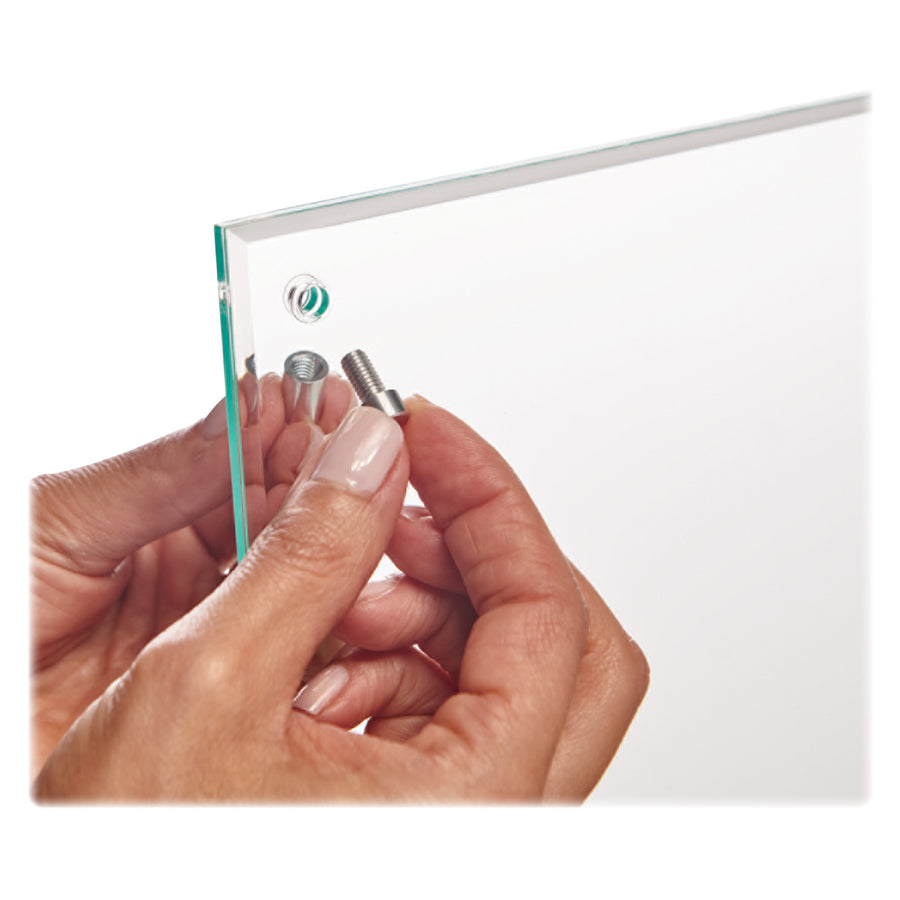 Image of deflecto® Superior Image Beveled Edge Sign Holder, Letter Insert, Clear/green-Tinted Edges
