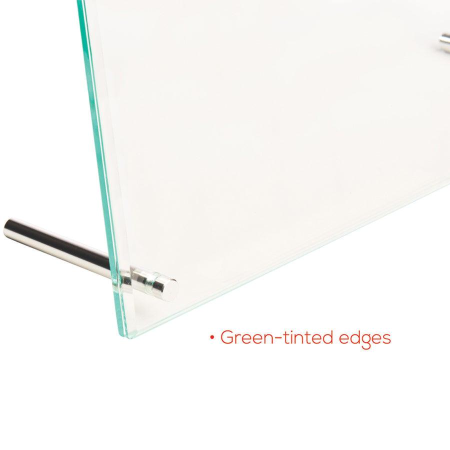 Image of deflecto® Superior Image Beveled Edge Sign Holder, Letter Insert, Clear/green-Tinted Edges