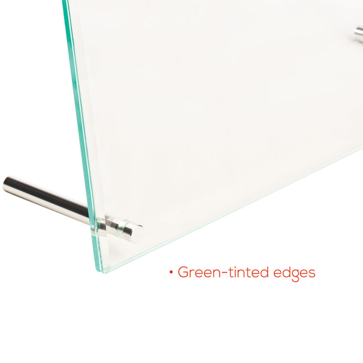 Image of deflecto® Superior Image Beveled Edge Sign Holder, Letter Insert, Clear/green-Tinted Edges