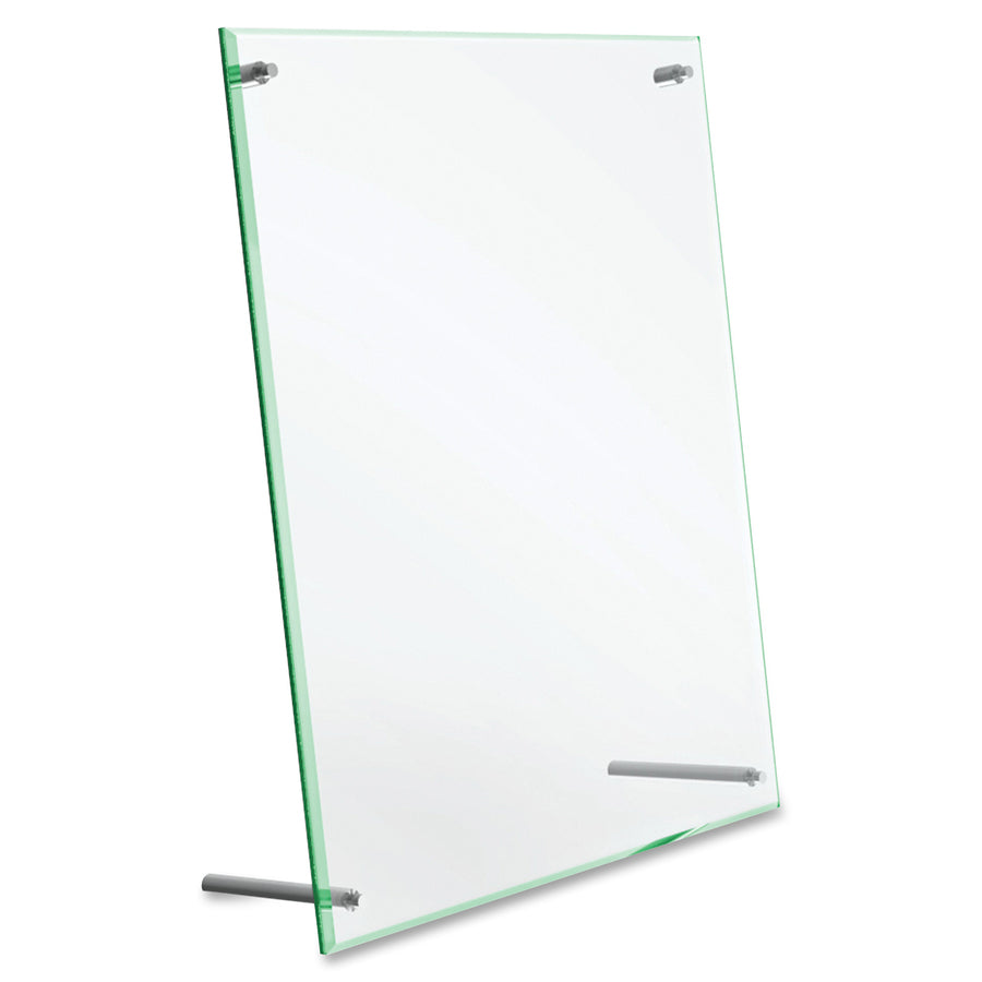 Image of deflecto® Superior Image Beveled Edge Sign Holder, Letter Insert, Clear/green-Tinted Edges
