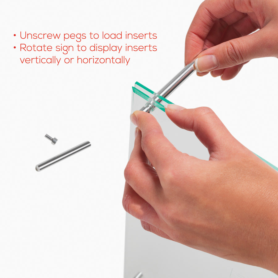 Image of deflecto® Superior Image Beveled Edge Sign Holder, Letter Insert, Clear/green-Tinted Edges