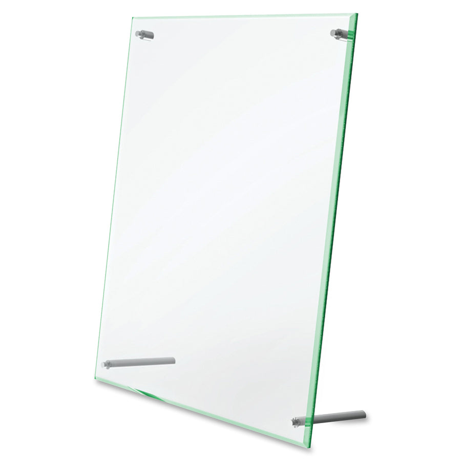 Image of deflecto® Superior Image Beveled Edge Sign Holder, Letter Insert, Clear/green-Tinted Edges